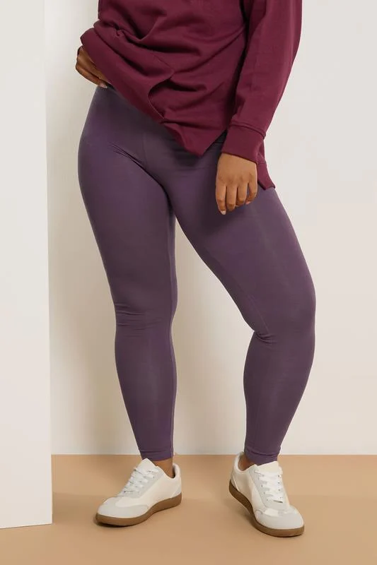 YOURS Curve Purple High Waisted Leggings