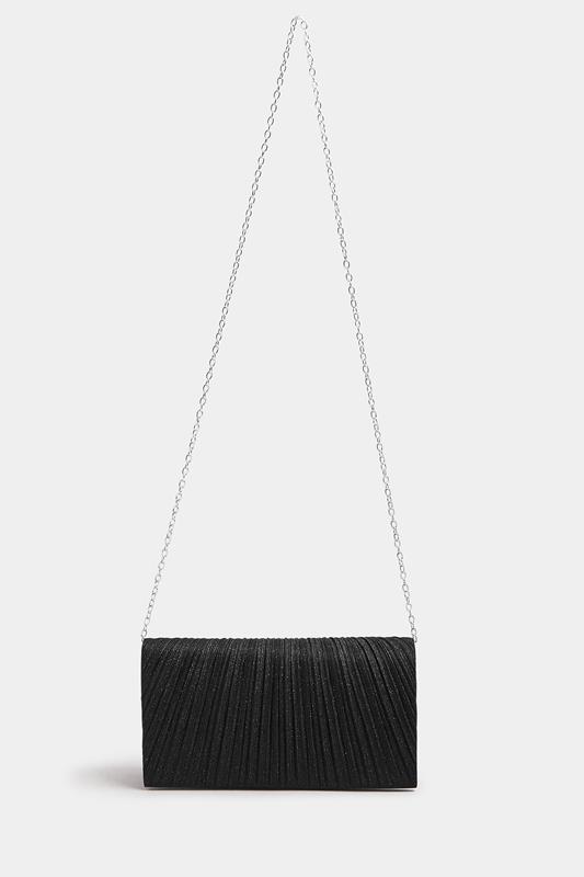 Black Shimmer Pleated Clutch Bag 4 Black Shimmer Pleated Clutch Bag