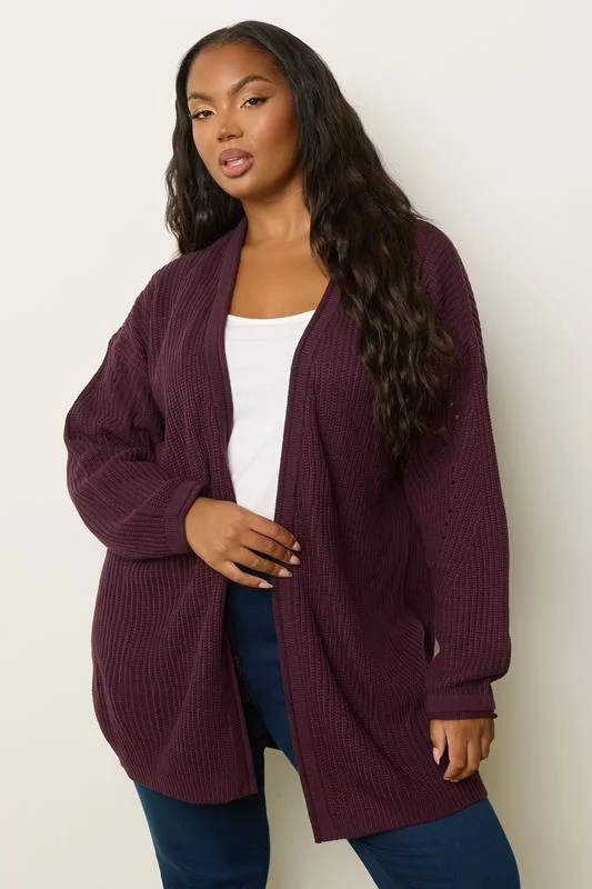 YOURS Curve Purple Knitted Cardigan
