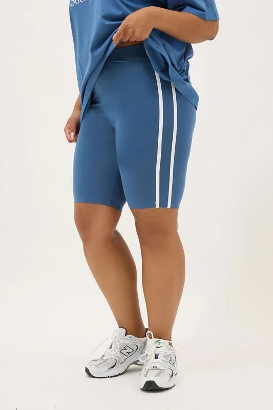 YOURS ACTIVE Curve Blue Side Stripe Shorts