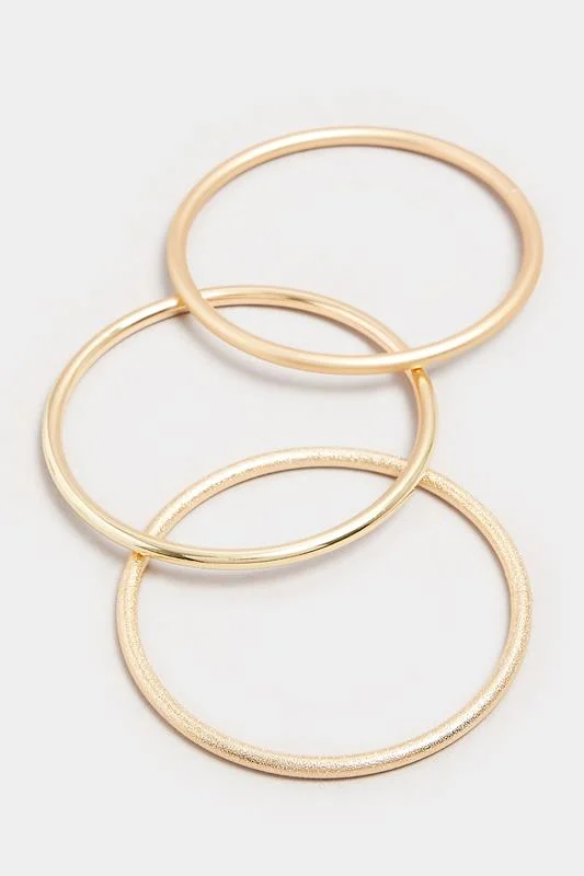 3 PACK Gold Tone Bangle Set 3 3 PACK Gold Tone Bangle Set