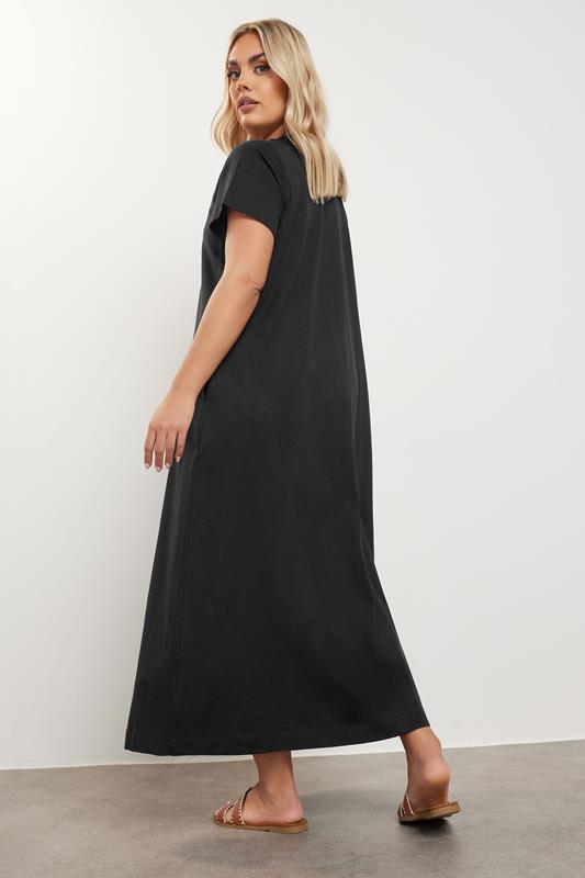 YOURS Curve Black Midaxi T-Shirt Dress 4 YOURS Curve Black Midaxi T-Shirt Dress