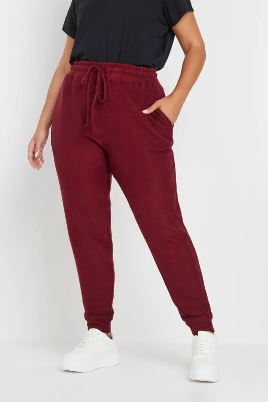 YOURS Curve Burgundy Red Soft Touch Joggers