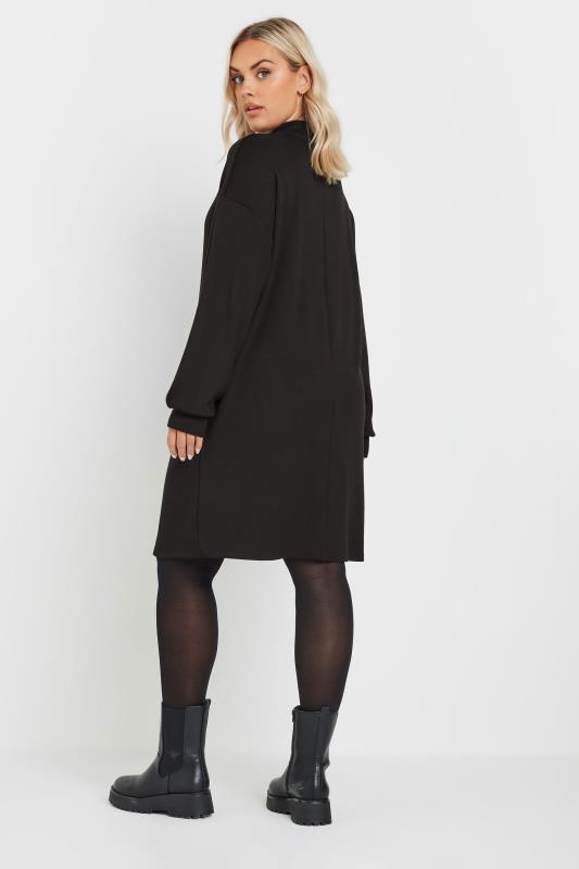 YOURS Curve Black Zip Neck Jumper Dress 4 YOURS Curve Black Zip Neck Jumper Dress
