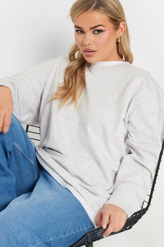 YOURS Curve Grey 2-In-1 Jumper