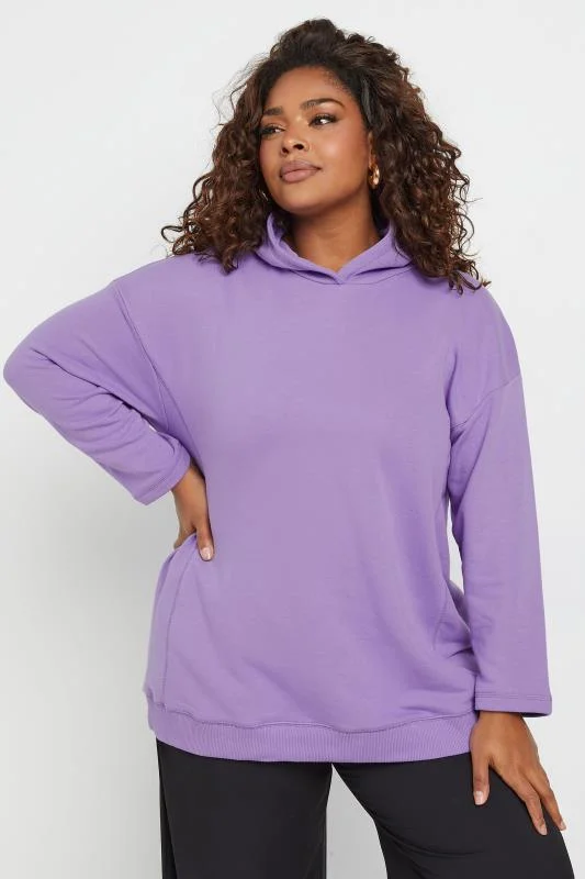 YOURS Curve Purple Oversized Hoodie