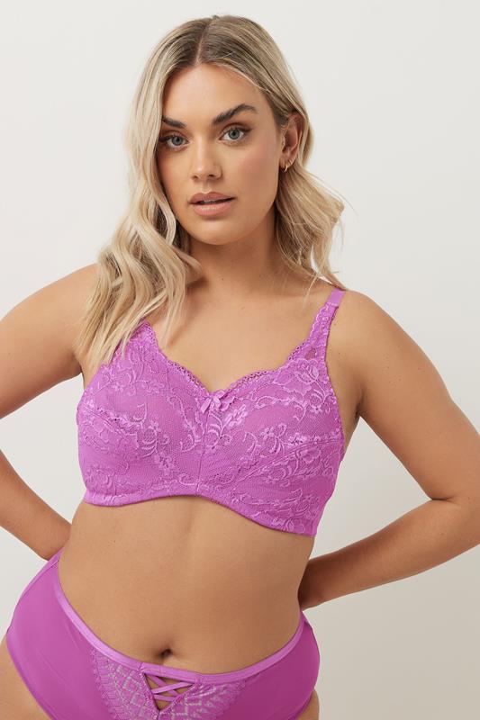 YOURS Curve Pink Lace Full Cup Bra