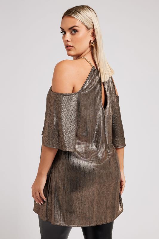 YOURS LONDON Curve Gold Metallic Chain Detail Top 4 YOURS LONDON Curve Gold Metallic Chain Detail Top