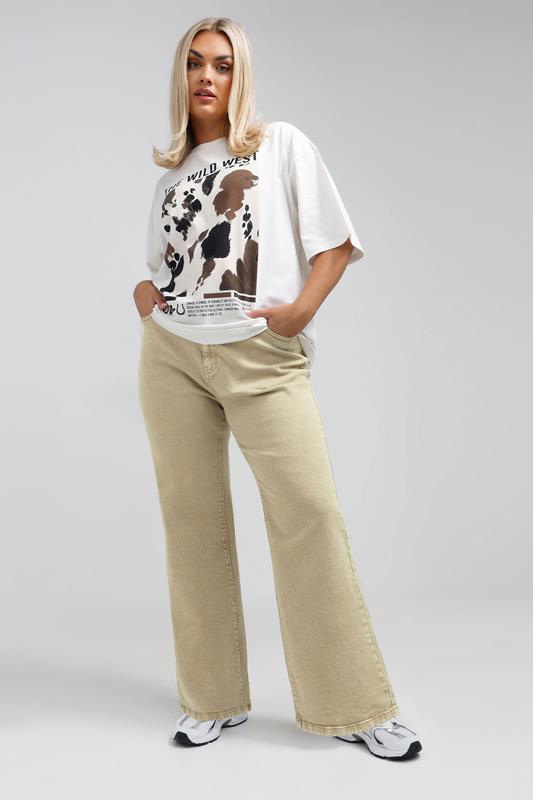 LIMITED COLLECTION Curve Beige Brown Straight Leg Jeans