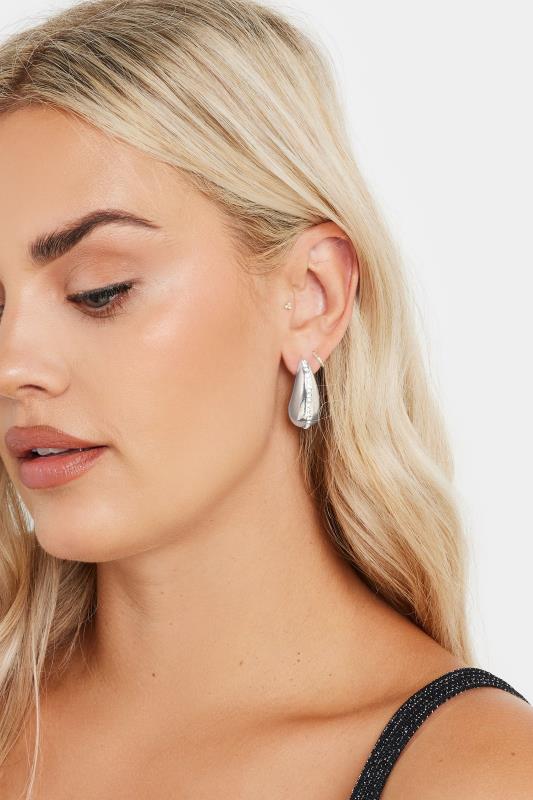 Silver Tone Tear Drop Diamante Earrings