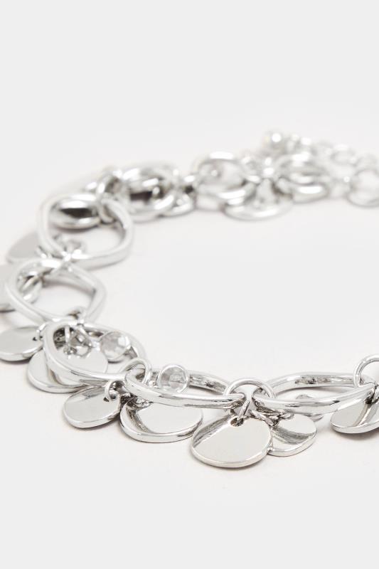 Silver Tone Disc Droplet Bracelet 4 Silver Tone Disc Droplet Bracelet