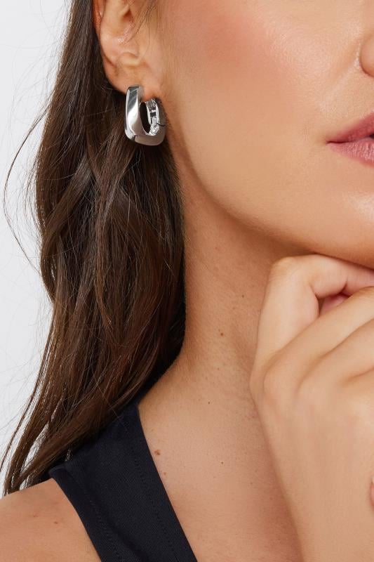 Silver Chunky Hoop Earrings