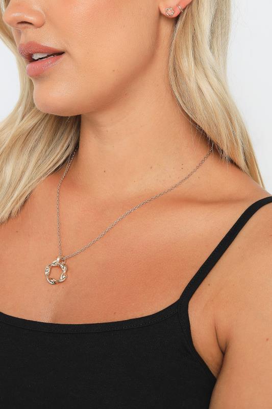 Gold Tone Twist Earrings & Necklace Set