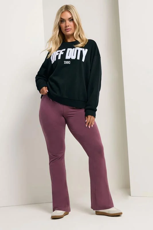 YOURS Curve Burgundy Red Flared Leggings