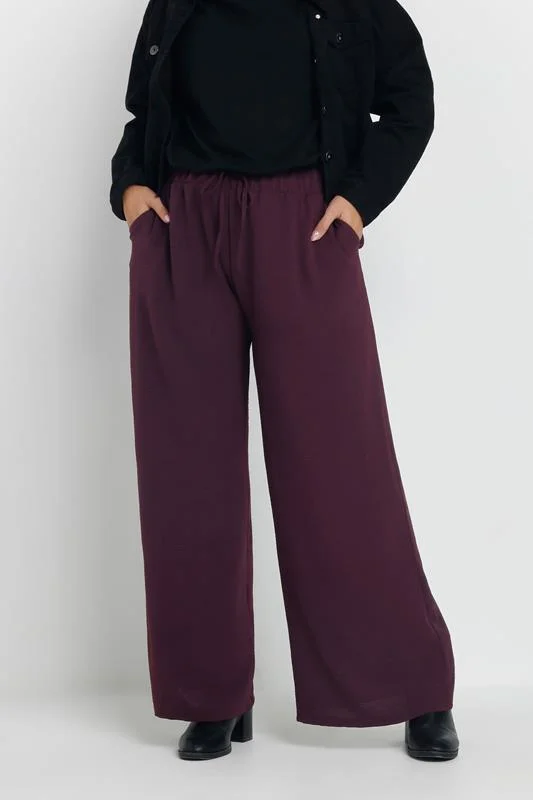 YOURS Curve Purple Wide Leg Trousers