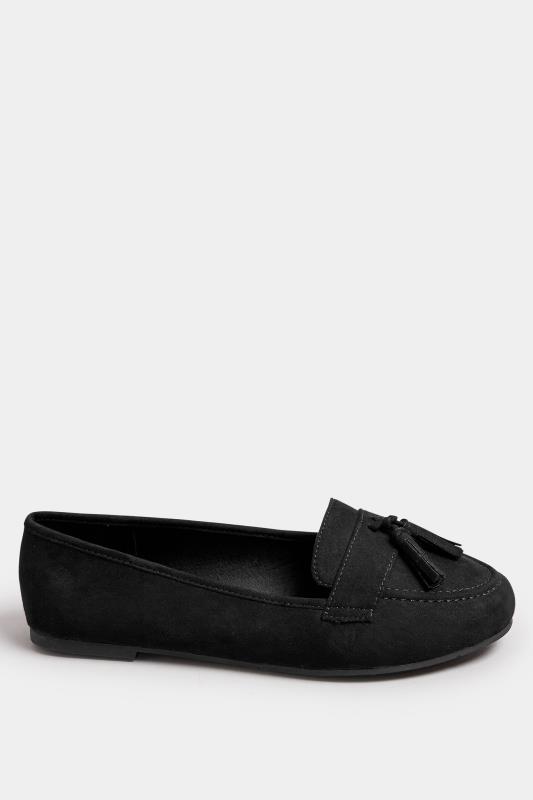 Black Tassel Detail Faux Suede Loafers In Wide E & Extra Wide EEE Fit 4 Black Tassel Detail Faux Suede Loafers In Wide E & Extra Wide EEE Fit
