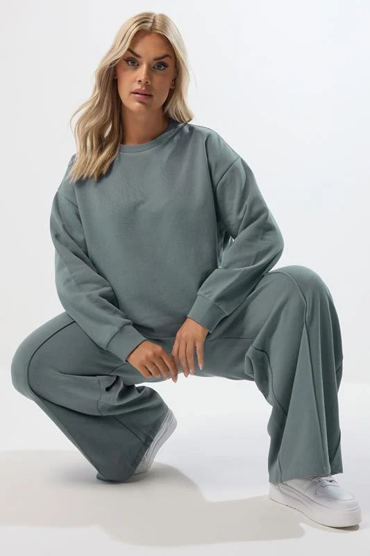 YOURS Curve Petrol Blue Sweatshirt & Jogger Set