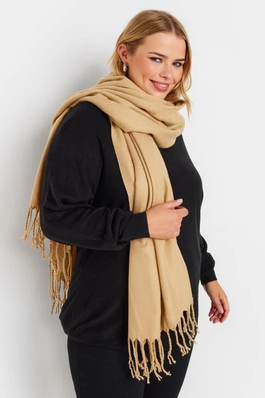 Beige Brown Blanket Wrap Scarf
