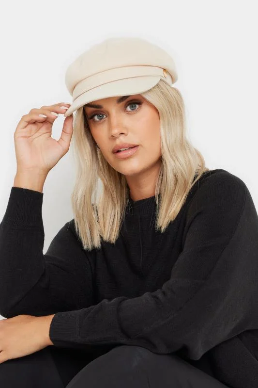 Natural Brown Felt Baker Boy Cap