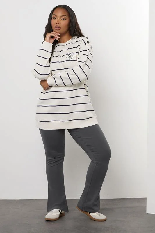 YOURS Curve Grey Flared Leggings