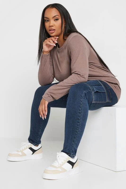 YOURS Curve Indigo Blue Cargo Pocket Jeggings