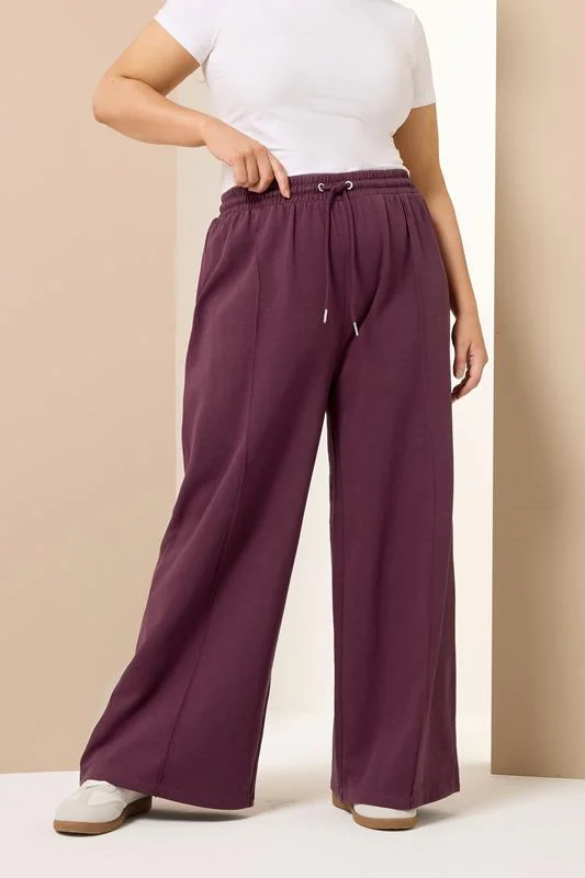 YOURS Curve Burgundy Red Wide Leg Joggers