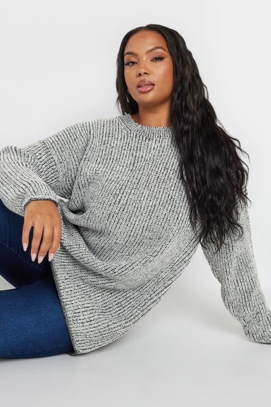 YOURS Curve Grey Knitted Jumper