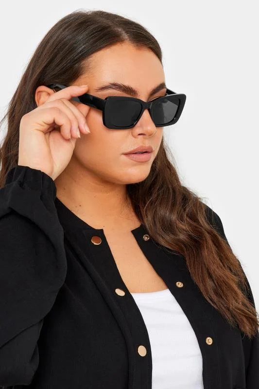 Black Rectangular Frame Sunglasses
