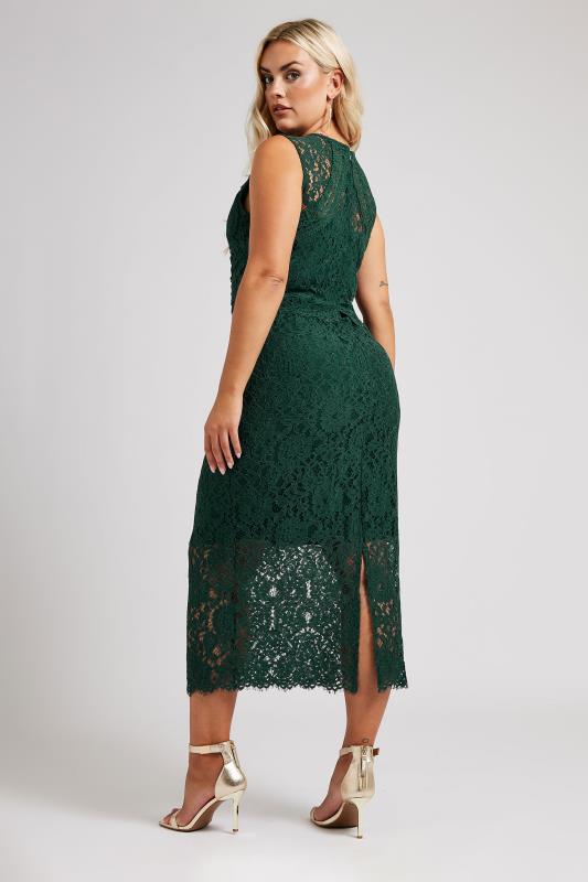 YOURS LONDON Curve Green Lace Midi Shift Dress 4 YOURS LONDON Curve Green Lace Midi Shift Dress