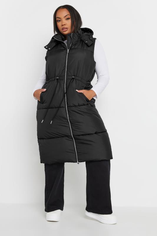YOURS Curve Black Drawcord Panelled Gilet 3 YOURS Curve Black Drawcord Panelled Gilet