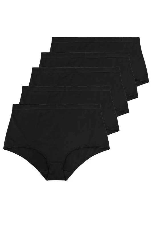 YOURS Curve 5 PACK Black Stretch Full Briefs 4 YOURS Curve 5 PACK Black Stretch Full Briefs