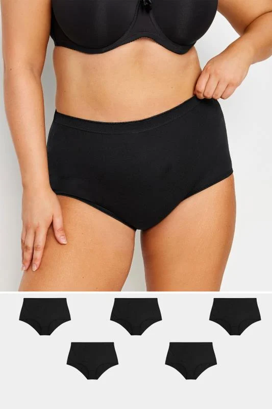 YOURS Curve 5 PACK Black Stretch Full Briefs 5 YOURS Curve 5 PACK Black Stretch Full Briefs