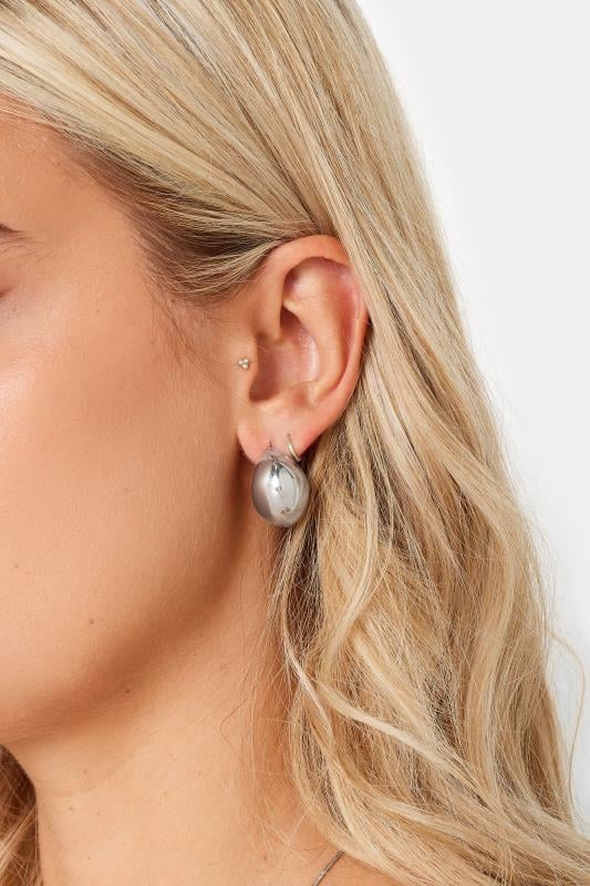 Silver Tone Chunky Drop Earrings