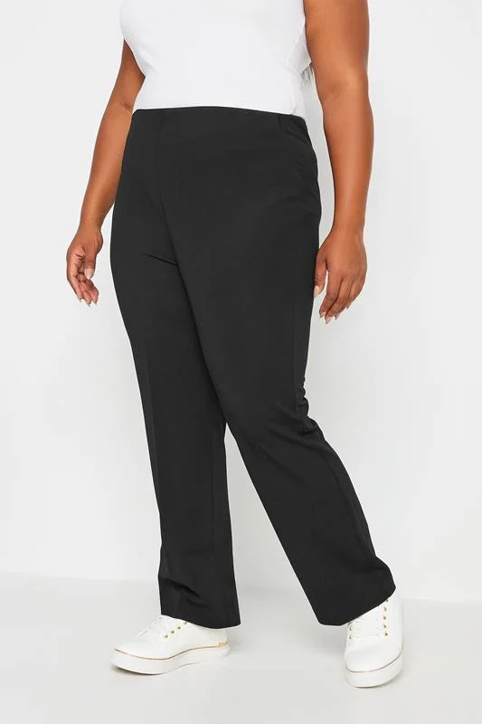 YOURS BESTSELLER Curve Black Pull On Ribbed Bootcut Stretch Trousers 3 YOURS BESTSELLER Curve Black Pull On Ribbed Bootcut Stretch Trousers