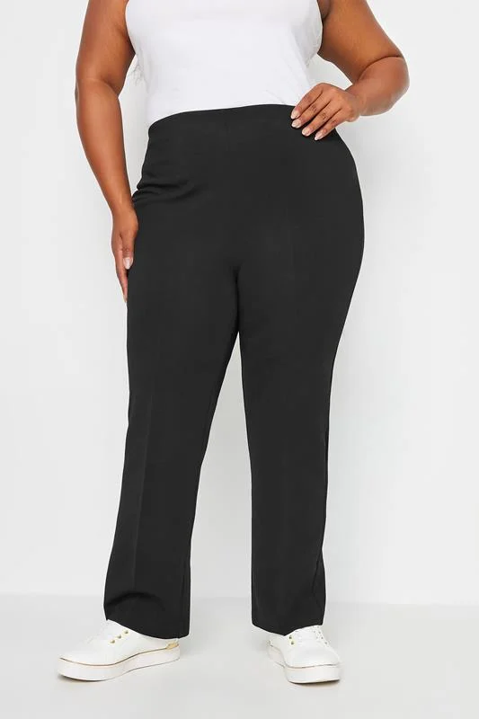 YOURS BESTSELLER Curve Black Pull On Ribbed Bootcut Stretch Trousers 5 YOURS BESTSELLER Curve Black Pull On Ribbed Bootcut Stretch Trousers