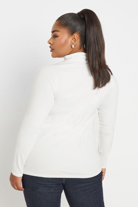 YOURS Curve White Long Sleeve Turtle Neck Top 4 YOURS Curve White Long Sleeve Turtle Neck Top