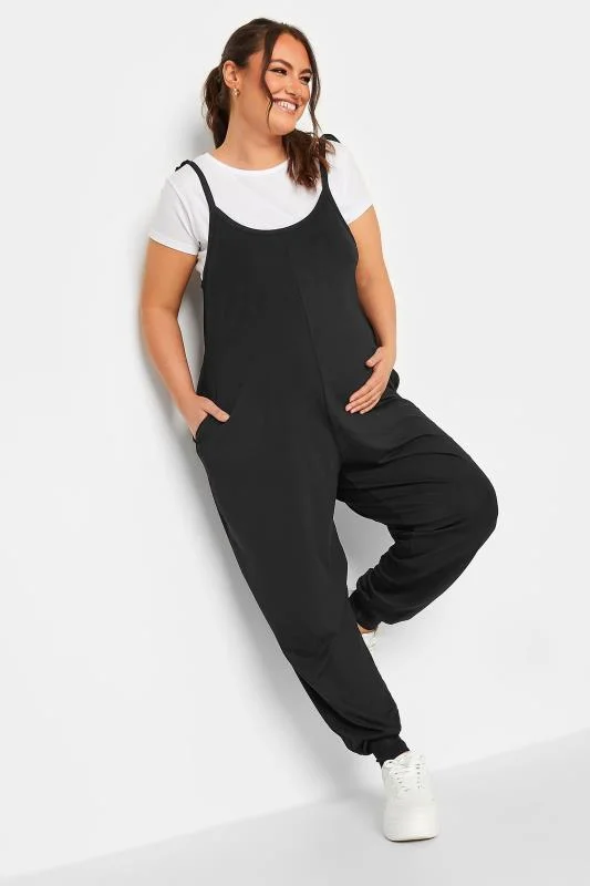 BUMP IT UP MATERNITY Curve Black Oversized Jumpsuit