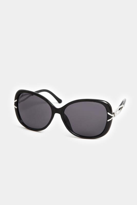 Black Oversized Diamante Knot Sunglasses 3 Black Oversized Diamante Knot Sunglasses