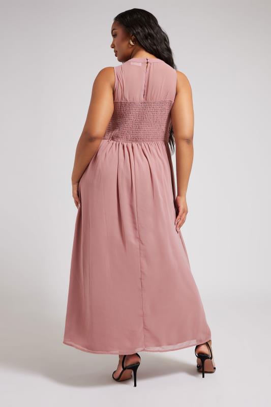 YOURS LONDON Curve Pink Lace Detail Chiffon Maxi Dress 4 YOURS LONDON Curve Pink Lace Detail Chiffon Maxi Dress