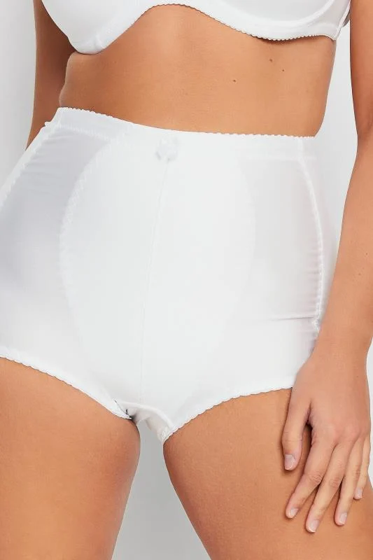 YOURS Curve White Medium Control High Waisted Full Briefs