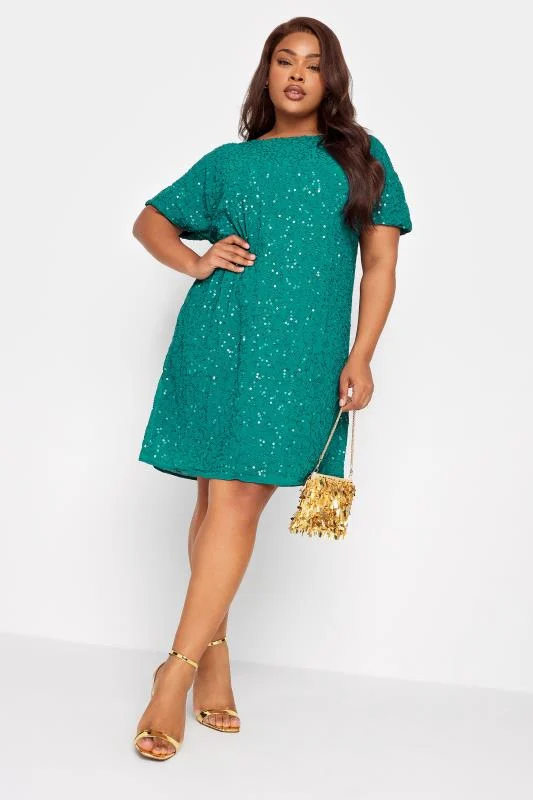 LUXE Curve Teal Green Sequin Hand Embellished Cape Dress 5 LUXE Curve Teal Green Sequin Hand Embellished Cape Dress