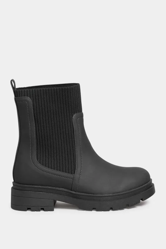 YOURS Curve Black Sock Chelsea Boots In Wide E Fit & Extra Wide EEE Fit 4 YOURS Curve Black Sock Chelsea Boots In Wide E Fit & Extra Wide EEE Fit
