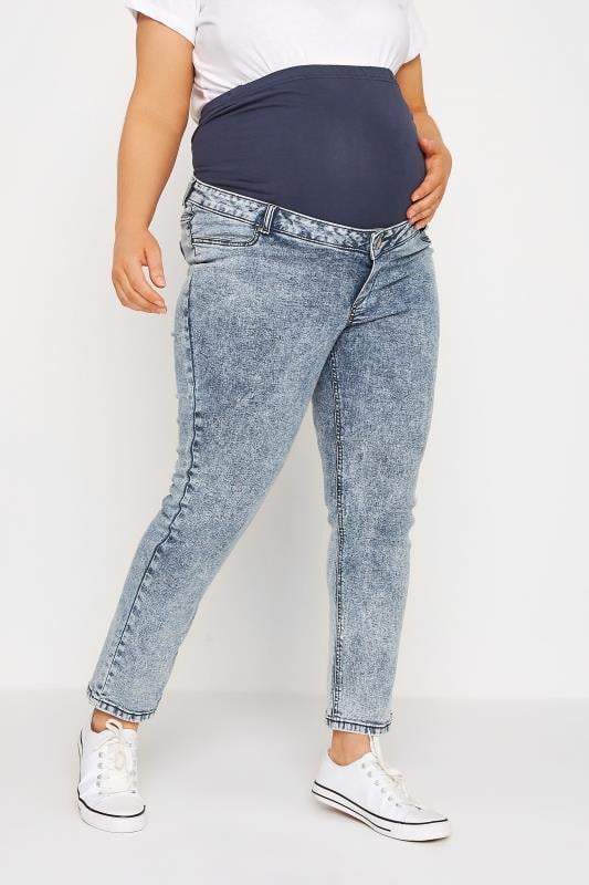 BUMP IT UP MATERNITY Curve Bleach Blue Stretch Mom Jeans