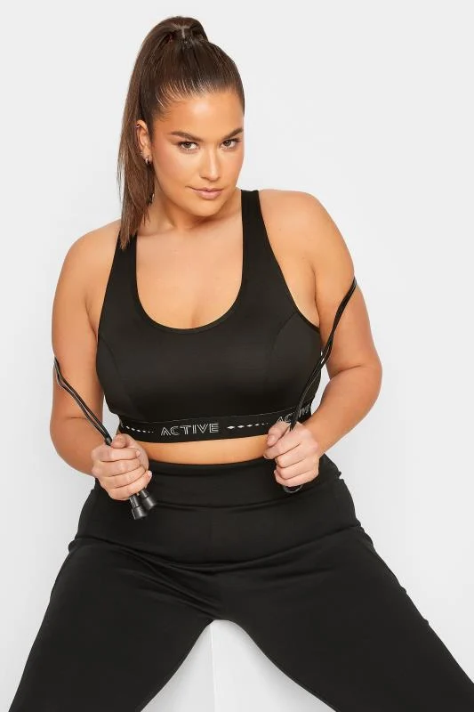 YOURS ACTIVE Curve Black Padded Sports Bra