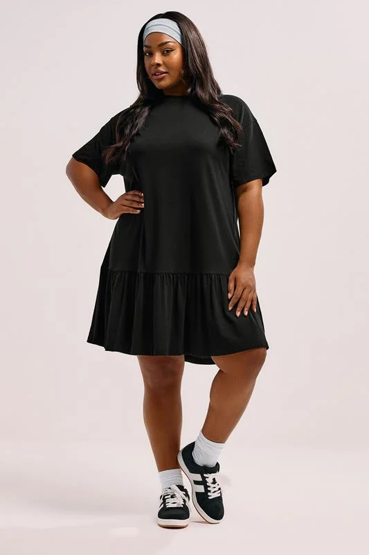 YOURS Curve Black Peplum Mini Dress 3 YOURS Curve Black Peplum Mini Dress