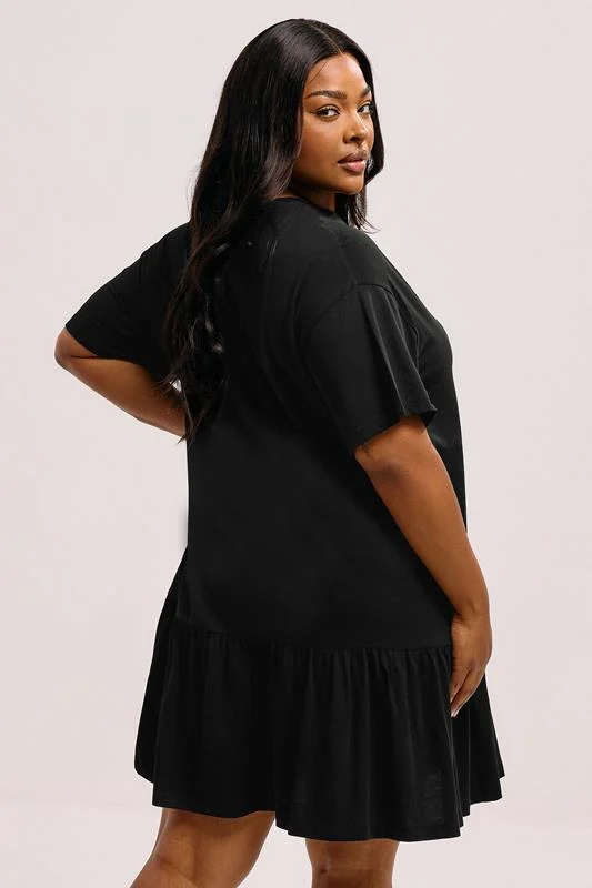 YOURS Curve Black Peplum Mini Dress 4 YOURS Curve Black Peplum Mini Dress