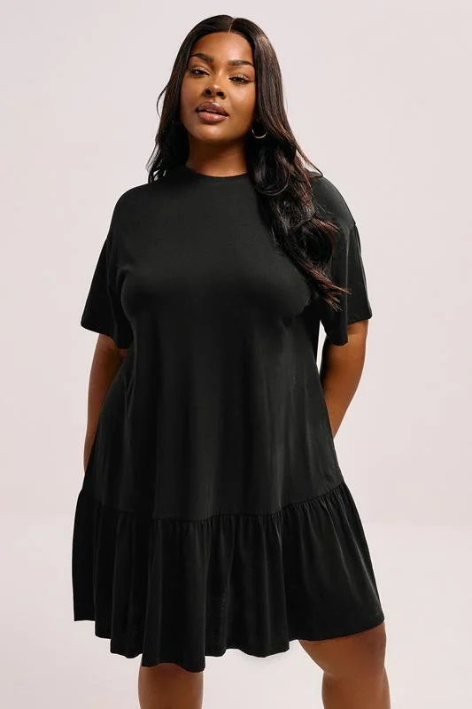 YOURS Curve Black Peplum Mini Dress