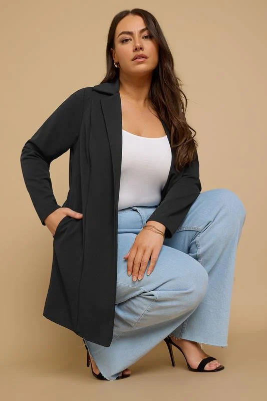 YOURS Curve Black Longline Blazer