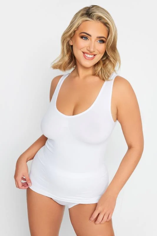YOURS Curve White Seamless Control Vest Top