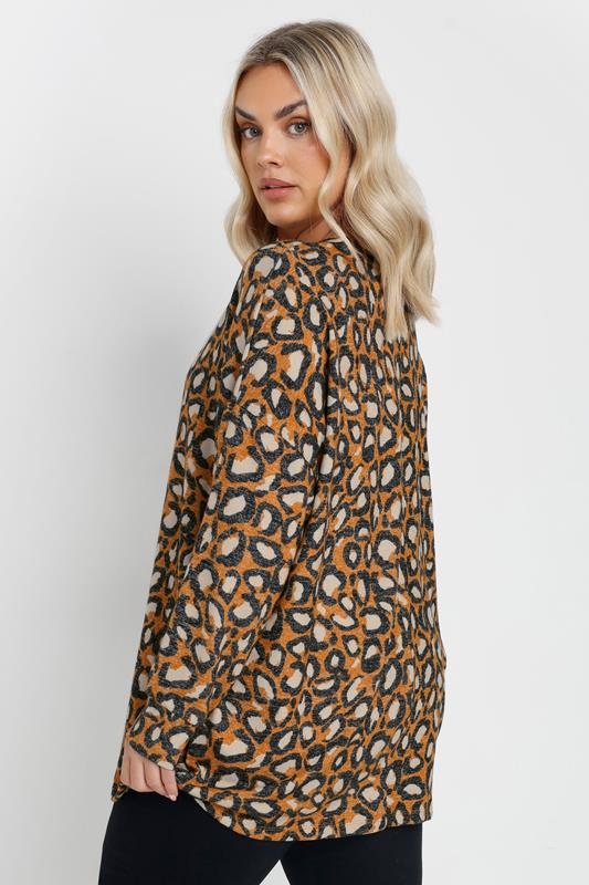 YOURS Curve Orange Leopard Print Jumper 4 YOURS Curve Orange Leopard Print Jumper